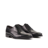 DapperFam Rafael in Black Men's Italian Leather Oxford — Style 5255