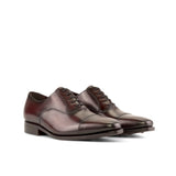 DapperFam Rafael in Burgundy Men's Italian Leather Oxford in Burgundy
