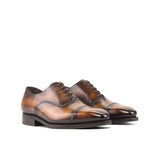 DapperFam Rafael in Fire Men's Hand-Painted Patina Oxford in Fire