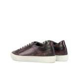 DapperFam Rivale in Aubergine Men's Hand-Painted Patina Trainer