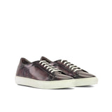 DapperFam Rivale in Aubergine Men's Hand-Painted Patina Trainer
