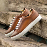 DapperFam Rivale in Brown Men's Italian Leather Trainer — Style 5367