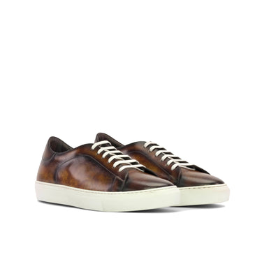 DapperFam Rivale in Fire Men's Hand-Painted Patina Trainer in Fire D - Standard Width