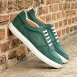 DapperFam Rivale in Forest Men's Italian Suede Trainer
