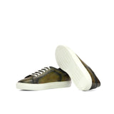 DapperFam Rivale in Green Men's Hand-Painted Patina Trainer