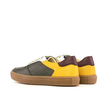 DapperFam Rivale in Olive / Honey / Wine Men's Italian Leather Trainer
