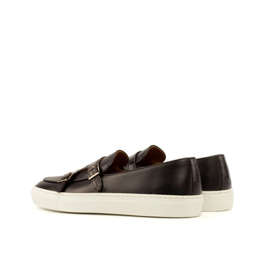 DapperFam Riviera in Black Men's Italian Croco Embossed Leather Monk Sneaker