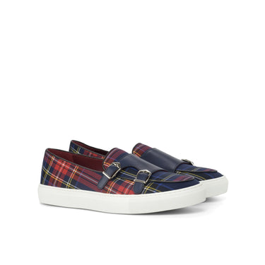 DapperFam Riviera in Tartan Men's Sartorial Monk Sneaker in Tartan