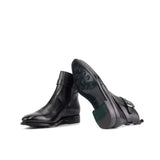 DapperFam Rohan in Black Men's Italian Leather Jodhpur Boot