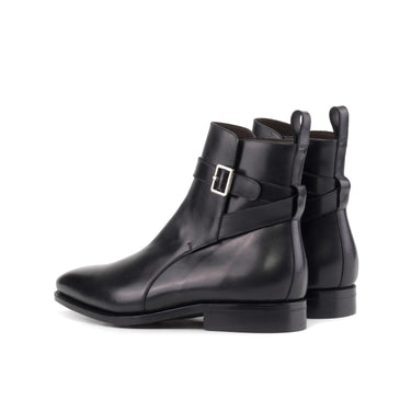 DapperFam Rohan in Black Men's Italian Leather Jodhpur Boot