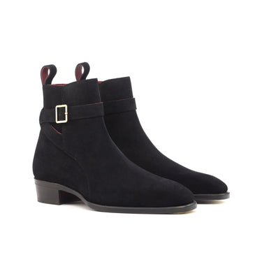 DapperFam Rohan in Black Men's Lux Suede Jodhpur Boot in Black