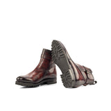 DapperFam Rohan in Burgundy Men's Hand-Painted Patina Jodhpur Boot