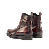 DapperFam Rohan in Burgundy Men's Hand-Painted Patina Jodhpur Boot