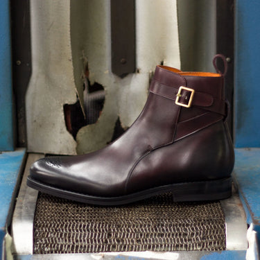 DapperFam Rohan in Burgundy Men's Italian Leather Jodhpur Boot