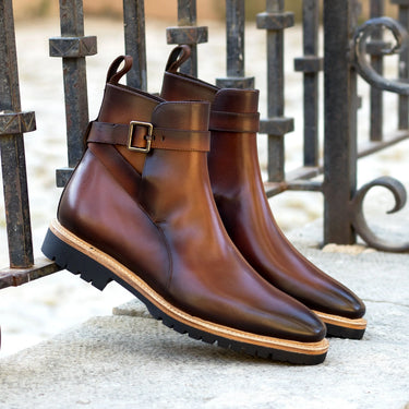 DapperFam Rohan in Cognac Men's Italian Leather Jodhpur Boot