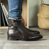 DapperFam Rohan in Dark Brown Men's Italian Leather Jodhpur Boot