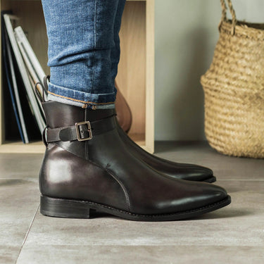 DapperFam Rohan in Dark Brown Men's Italian Leather Jodhpur Boot