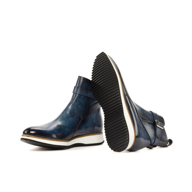 DapperFam Rohan in Denim Men's Hand-Painted Patina Jodhpur Boot