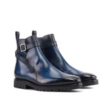 DapperFam Rohan in Denim Men's Hand-Painted Patina Jodhpur Boot — Style 5581