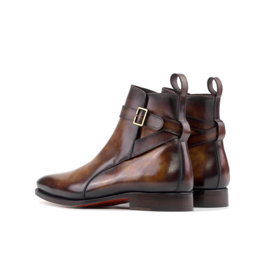 DapperFam Rohan in Fire Men's Hand-Painted Patina Jodhpur Boot