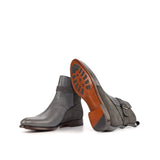 DapperFam Rohan in Grey Men's Lux Suede & Italian Leather Jodhpur Boot