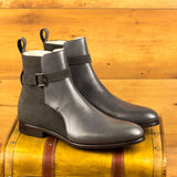 DapperFam Rohan in Grey Men's Lux Suede & Italian Leather Jodhpur Boot