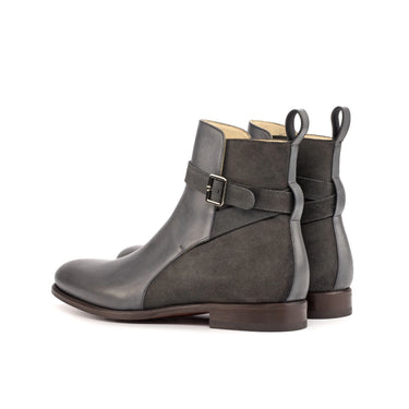 DapperFam Rohan in Grey Men's Lux Suede & Italian Leather Jodhpur Boot
