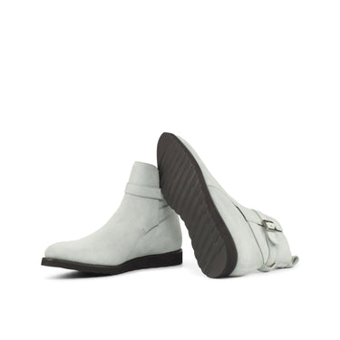 DapperFam Rohan in Light Grey Men's Italian Suede Jodhpur Boot