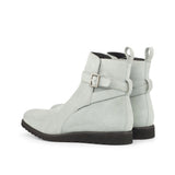 DapperFam Rohan in Light Grey Men's Italian Suede Jodhpur Boot