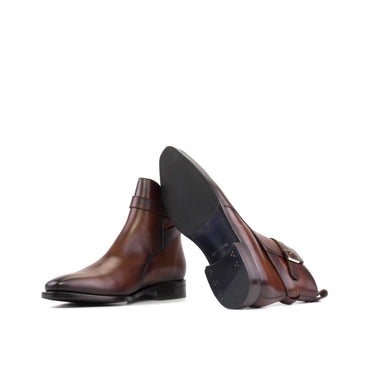 DapperFam Rohan in Med Brown Men's Italian Leather Jodhpur Boot