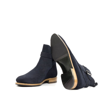DapperFam Rohan in Navy Men's Lux Suede Jodhpur Boot