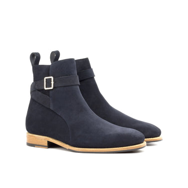 DapperFam Rohan in Navy Men's Lux Suede Jodhpur Boot in Navy
