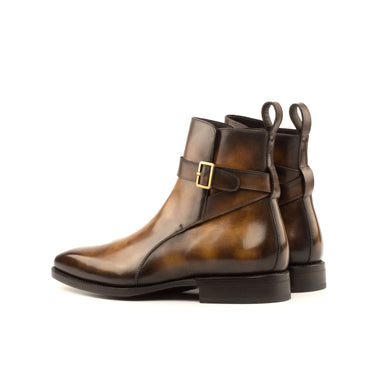DapperFam Rohan in Tobacco Men's Hand-Painted Patina Jodhpur Boot