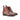 DapperFam Valiant in Burgundy / Light Grey Men's Flannel & Italian Leather Military Brogue in Burgundy / Light Grey