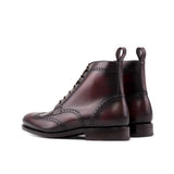 DapperFam Valiant in Burgundy Men's Italian Leather Military Brogue