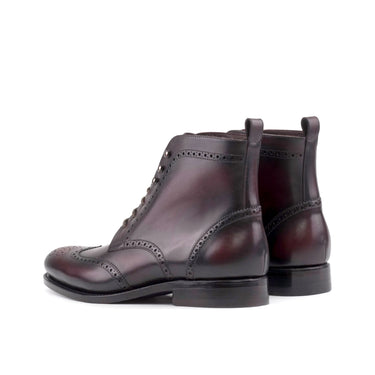 DapperFam Valiant in Burgundy Men's Italian Leather Military Brogue