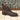 DapperFam Valiant in Dark Brown / Dark Grey Men's Flannel & Italian Pebble Grain Leather Military Brogue