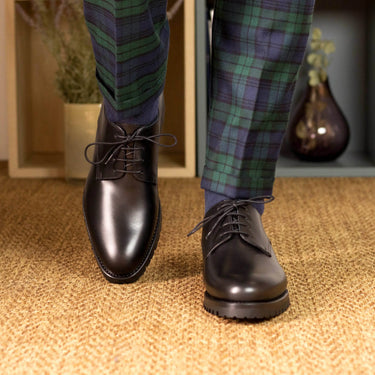 DapperFam Vero in Black Men's Italian Leather Derby