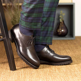 DapperFam Vero in Black Men's Italian Leather Derby