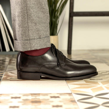 DapperFam Vero in Black Men's Italian Leather Derby