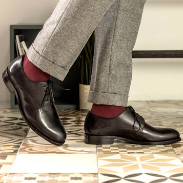 DapperFam Vero in Black Men's Italian Leather Derby