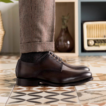 DapperFam Vero in Dark Brown Men's Italian Leather Derby