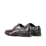 DapperFam Vero in Grey / Purple Men's Hand-Painted Patina Derby