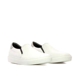 DapperFam Versado in White / Light Grey Men's Italian Suede Slip On in White / Light Grey