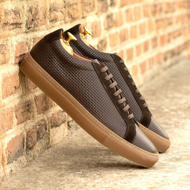 DapperFam Verve in Dark Brown Men's Lux Suede Low Kick