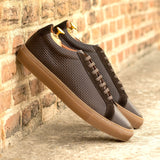 DapperFam Verve in Dark Brown Men's Lux Suede Low Kick