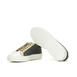 DapperFam Verve in Grey / Nude / White Men's Italian Leather Low Kick