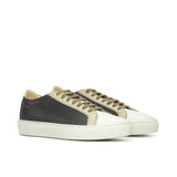 DapperFam Verve in Grey / Natural / White Men's Italian Leather Low Kick