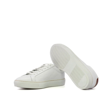 DapperFam Verve in White Men's Italian Leather Low Kick