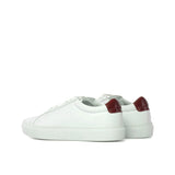 DapperFam Verve in White Men's Italian Leather Low Kick